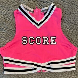 Foreplay Cheerleader Hot Pink SCORE Crop Top XS/S